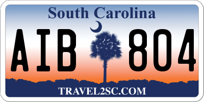 SC license plate AIB804
