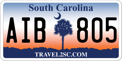 SC license plate AIB805