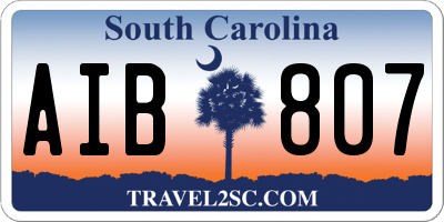 SC license plate AIB807