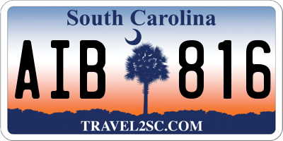 SC license plate AIB816