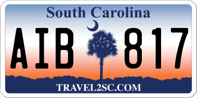 SC license plate AIB817