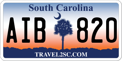 SC license plate AIB820