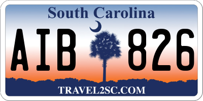 SC license plate AIB826