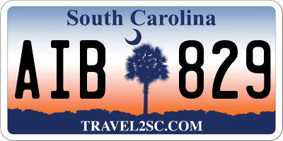 SC license plate AIB829