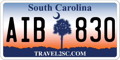 SC license plate AIB830