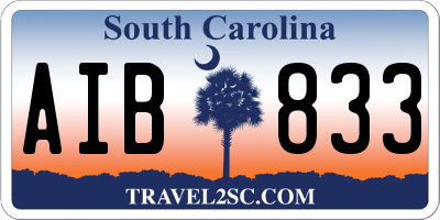 SC license plate AIB833
