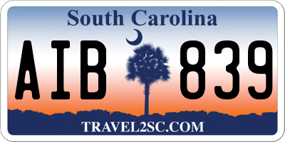 SC license plate AIB839