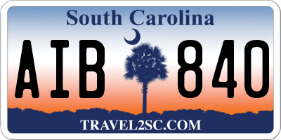 SC license plate AIB840