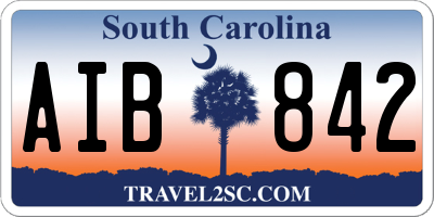 SC license plate AIB842