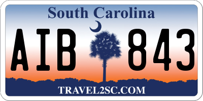 SC license plate AIB843