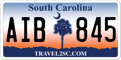 SC license plate AIB845