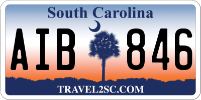 SC license plate AIB846