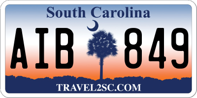SC license plate AIB849
