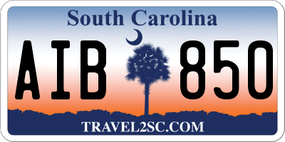 SC license plate AIB850