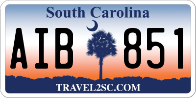 SC license plate AIB851