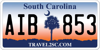 SC license plate AIB853
