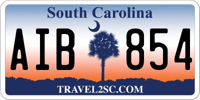 SC license plate AIB854