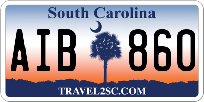 SC license plate AIB860