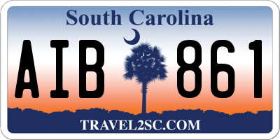 SC license plate AIB861