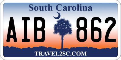 SC license plate AIB862