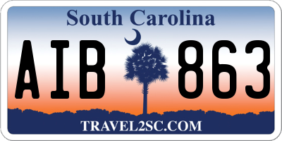 SC license plate AIB863