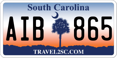 SC license plate AIB865