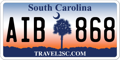 SC license plate AIB868
