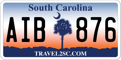 SC license plate AIB876