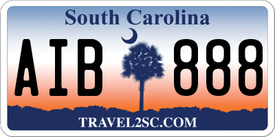 SC license plate AIB888