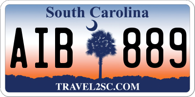 SC license plate AIB889
