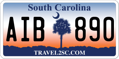 SC license plate AIB890