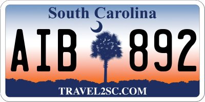 SC license plate AIB892