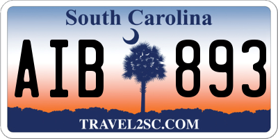 SC license plate AIB893