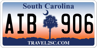 SC license plate AIB906
