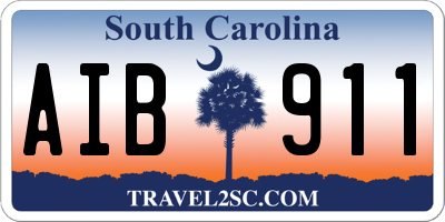 SC license plate AIB911