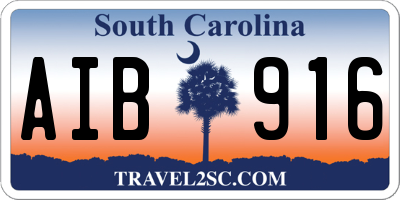 SC license plate AIB916
