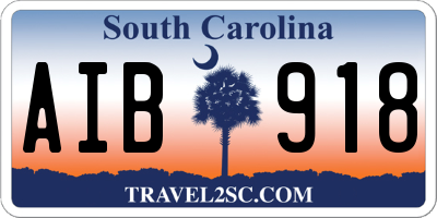 SC license plate AIB918