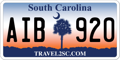 SC license plate AIB920