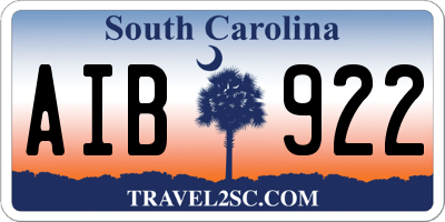 SC license plate AIB922