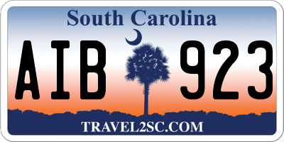 SC license plate AIB923