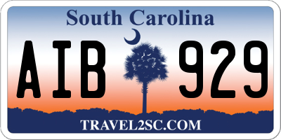 SC license plate AIB929
