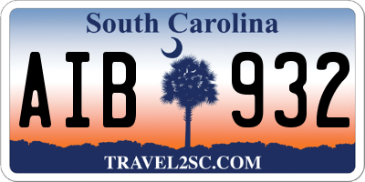 SC license plate AIB932