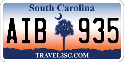 SC license plate AIB935
