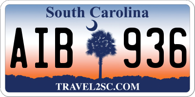 SC license plate AIB936