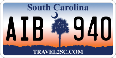SC license plate AIB940