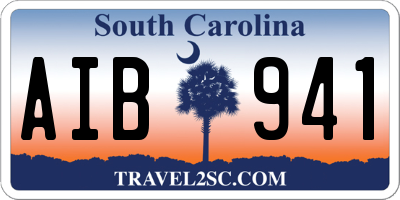 SC license plate AIB941