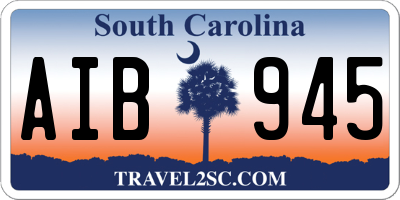 SC license plate AIB945