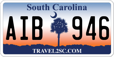 SC license plate AIB946