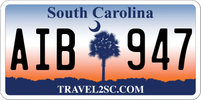 SC license plate AIB947