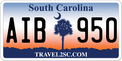 SC license plate AIB950